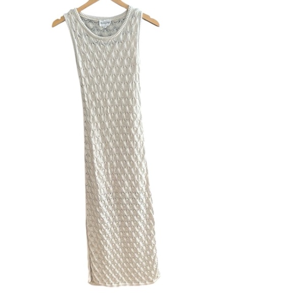 Olive & Oak Dresses & Skirts - Olive & Oak Womens Ivory/Cream Maxi Dress Open Knit Crochet Summer Classic Sz S